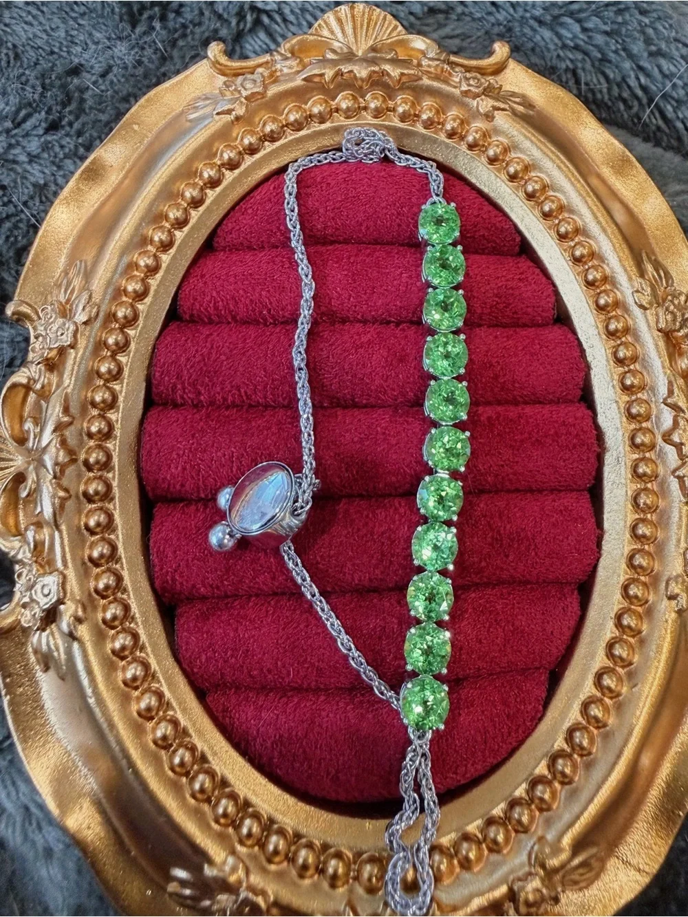 Sterling Silver PAJ Peridot Bolo Slider Bracelet